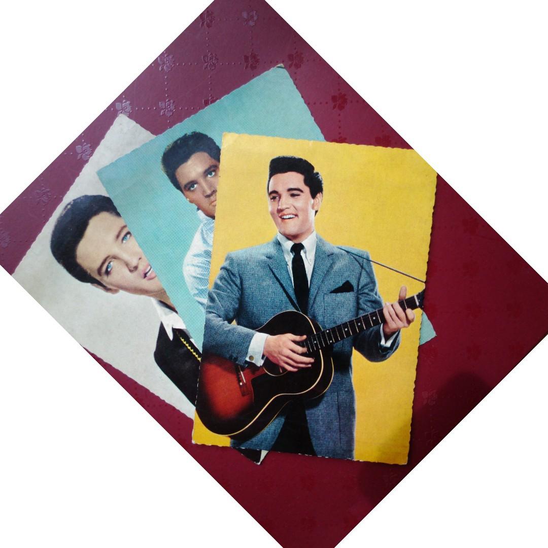Three Pieces Of Pictures Of Elvis Presley Vintage Collectibles