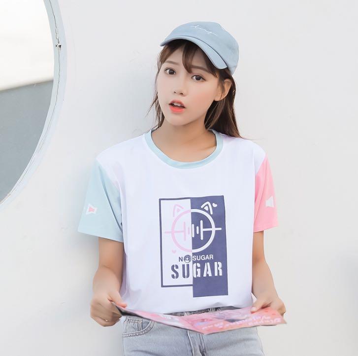 Ulzzang Sugar Pastel Shirt Top Tee Korean Style Women S Fashion