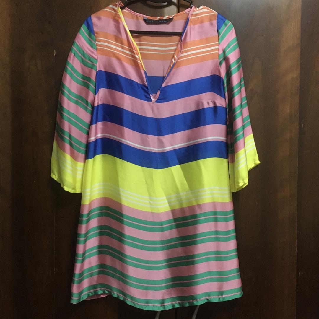 zara rainbow stripe dress
