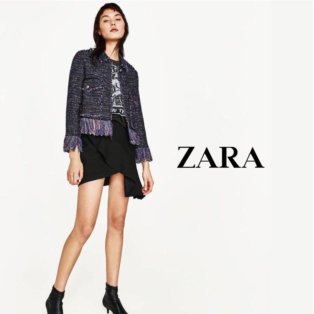 black tweed jacket womens zara