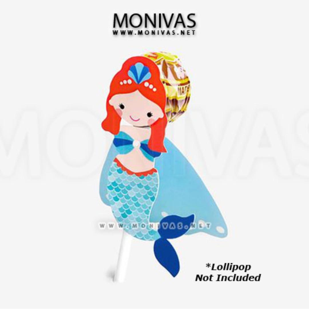 12pcs Little Mermaid Princess Ariel Lollipop Holder Diy Party