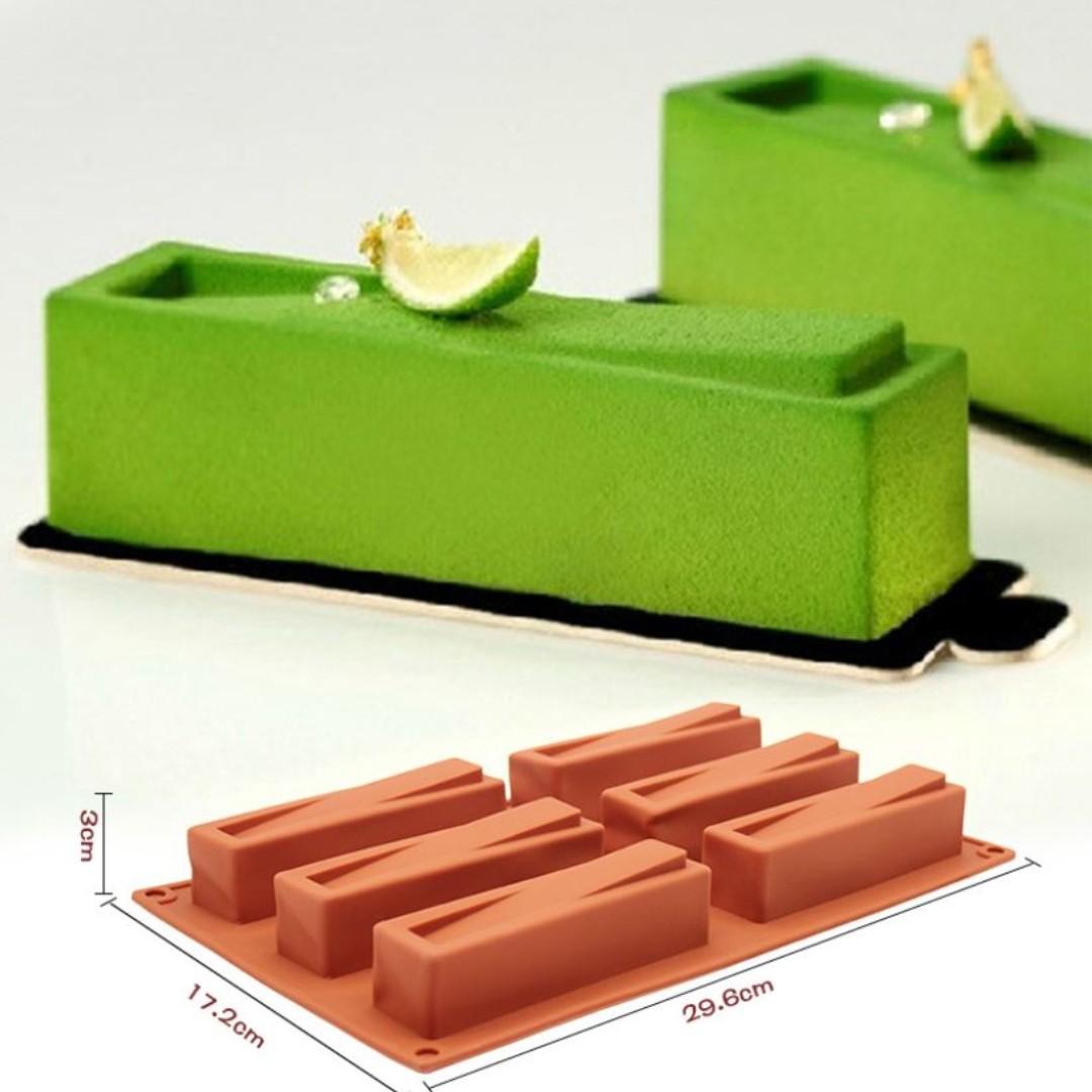6 Cavity Silicone Mousse Petite Gateau Mould Rectangle Long Shape French Italian Dessert Mold Furniture Home Living Kitchenware Tableware Other Kitchenware Tableware On Carousell