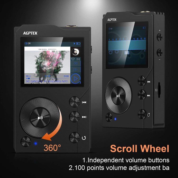 AGPTEK H3 HiFi Bluetooth MP3 Player APTX High Resolution Lossless