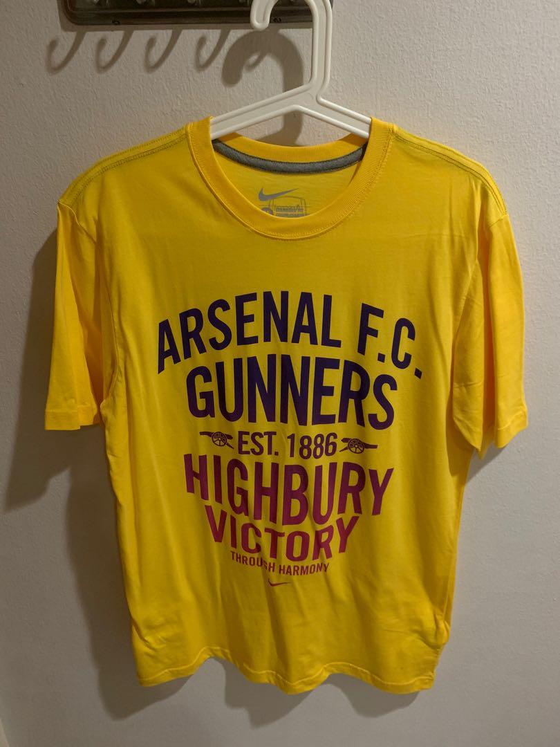 Arsenal Men Yellow Nike T Shirt Men S Fashion Clothes Tops On Carousell