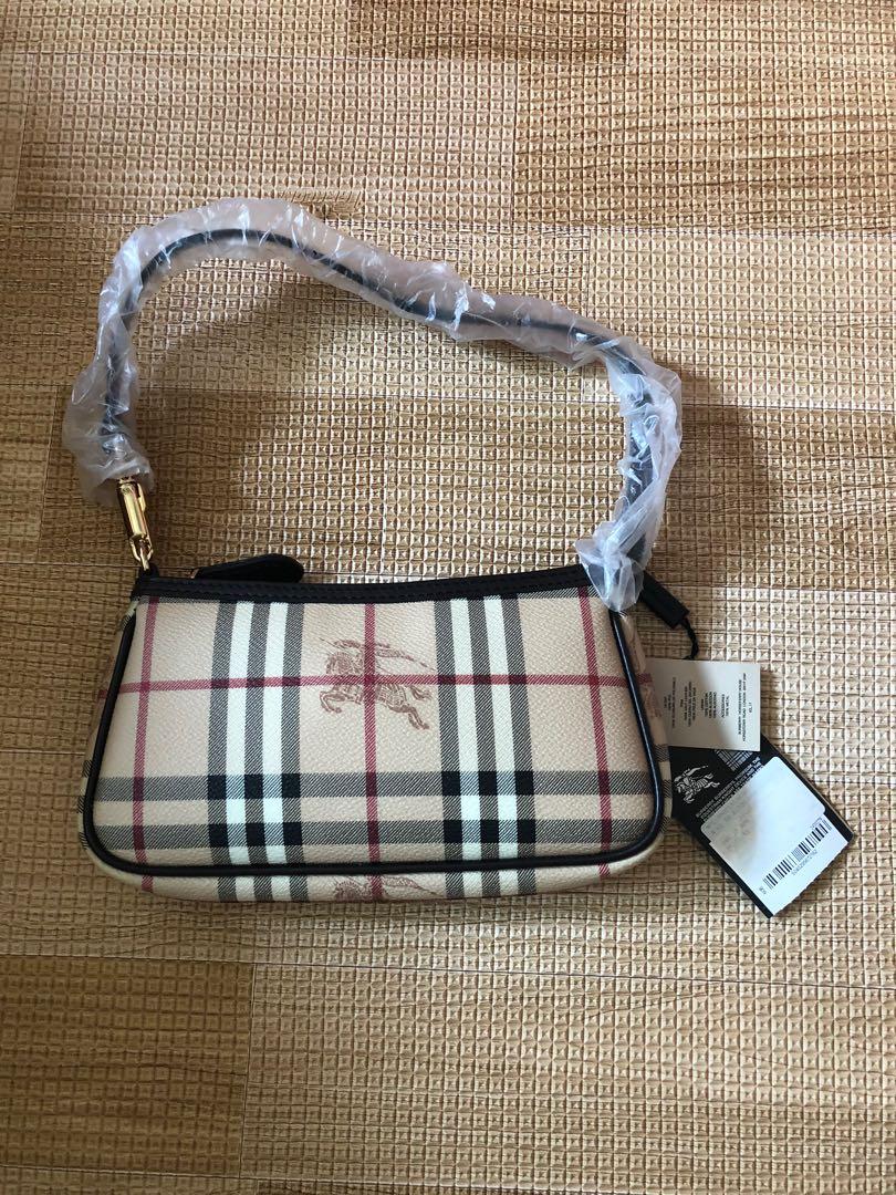 Burberry Brown Haymarket Check PVC Small Aston Sling Bag Burberry