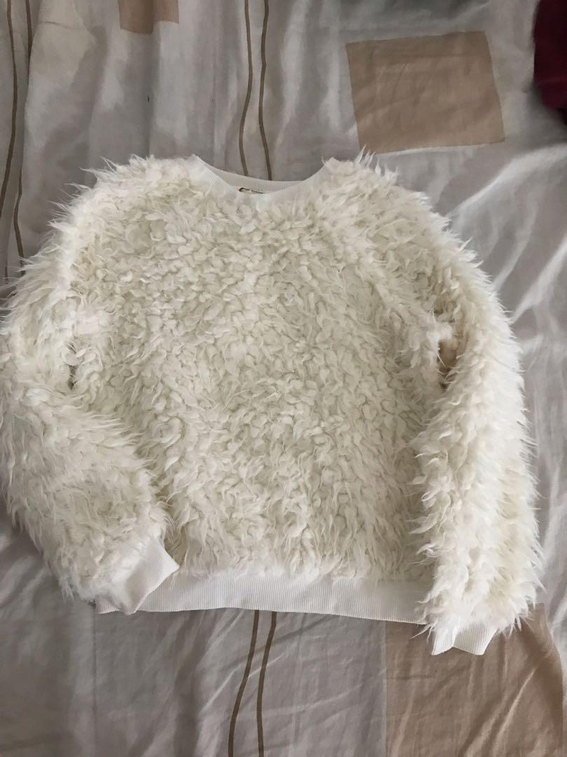 girls fur sweater