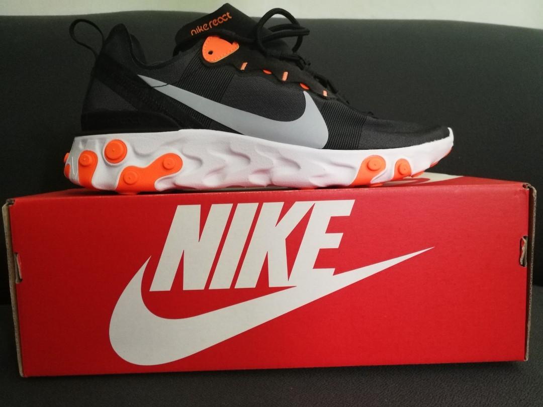 Nike React Element 55 Black Wolf Grey Total Orange Men S Fashion Footwear Sneakers On Carousell Nike React Element 55 Black Wolf Grey Total Orange Men S Fashion Footwear Sneakers On Carousell