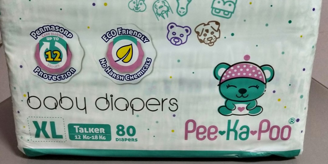 PEE KA POO DIAPERS XL, Babies & Kids, Bathing & Changing, Diapers ...