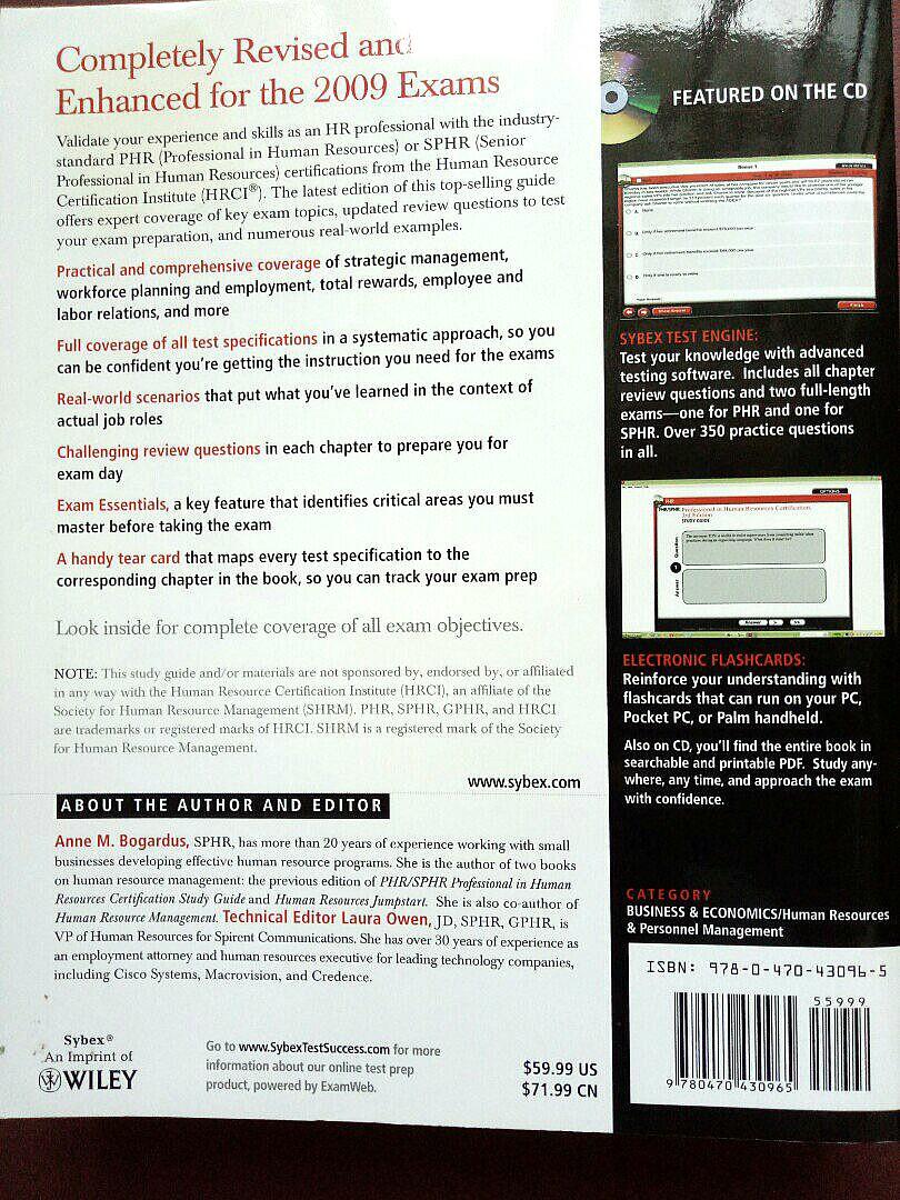 Phr Sphr Professional In Human Resources Certification Books