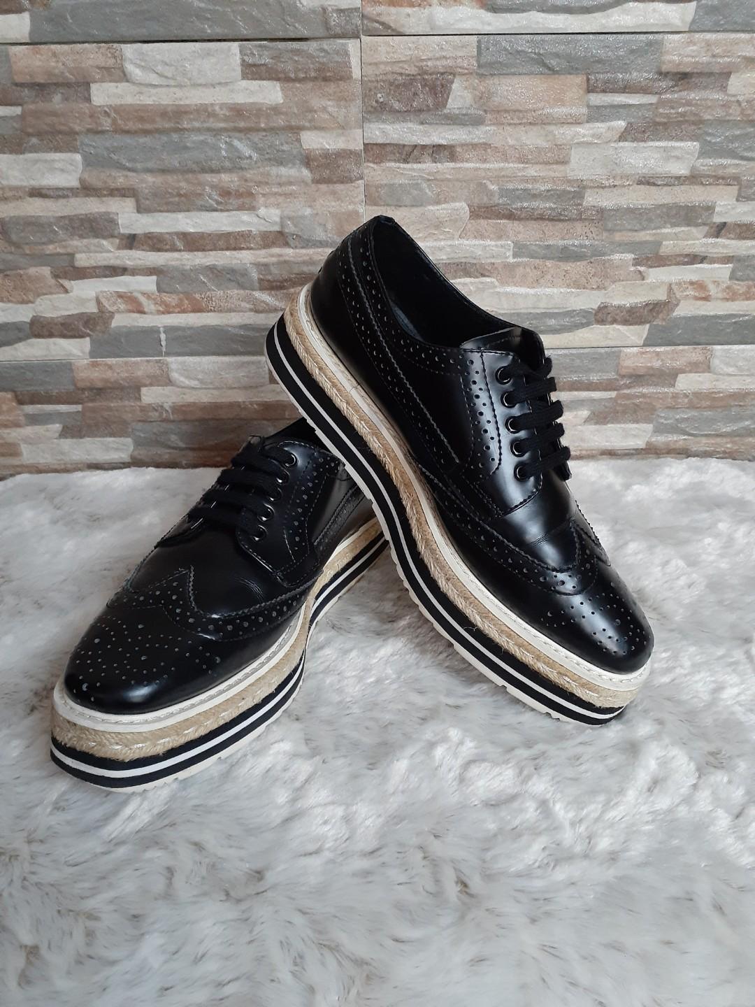 Prada wingtip brogue 2025 platform sneakers