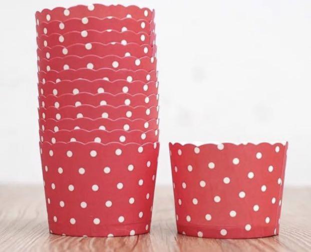 Red White Polka Dots Muffin Paper Cups Design Craft Craft Supplies Tools On Carousell