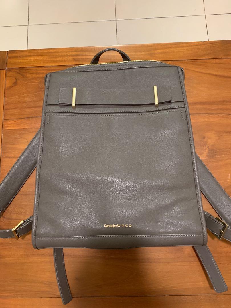 olive green leather backpack