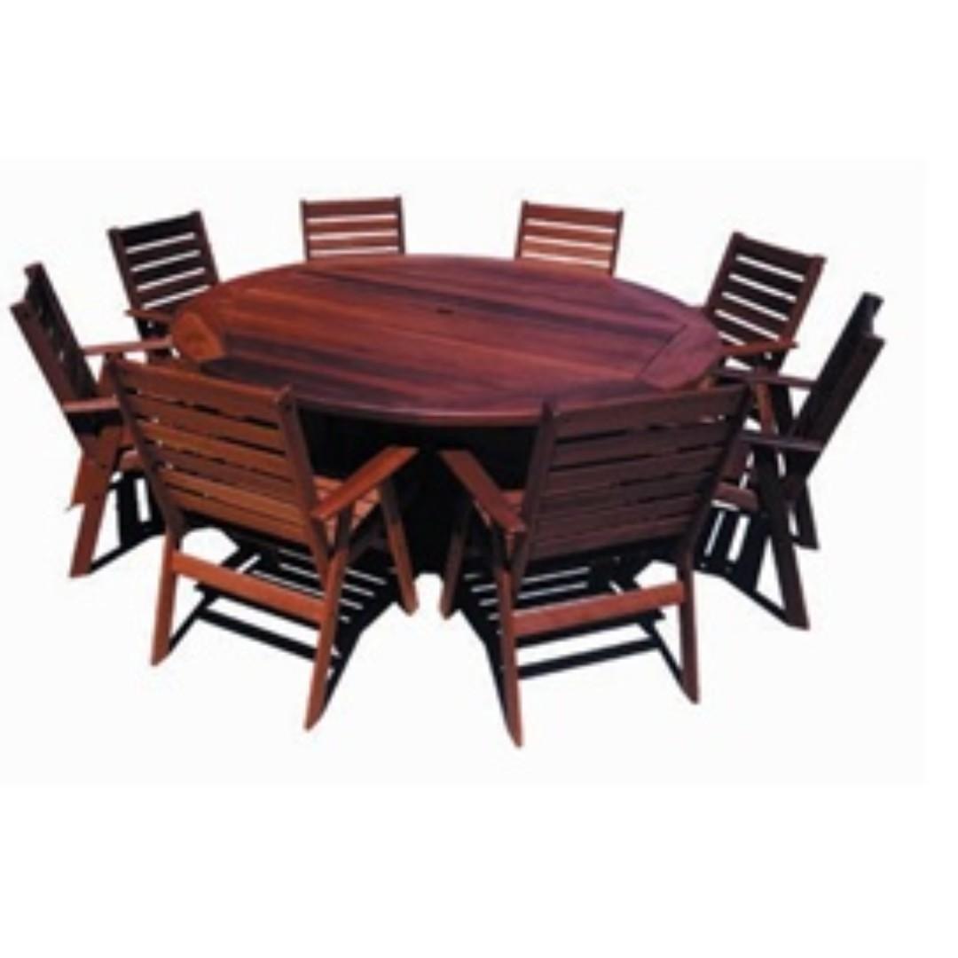 Sheldon Argyle 180 Jarrah Solid Timber Outdoor Dining Table, Furniture