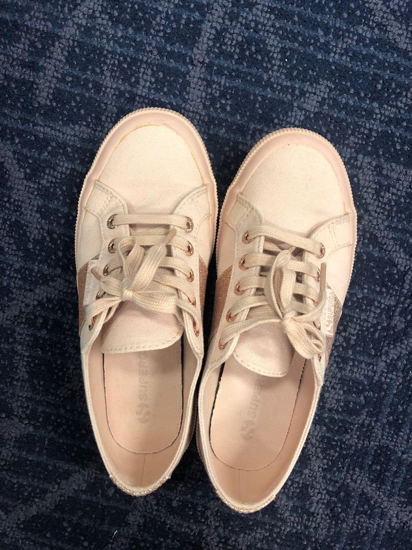 Superga microglitter 2750 stripe rose mahogany Women s Fashion