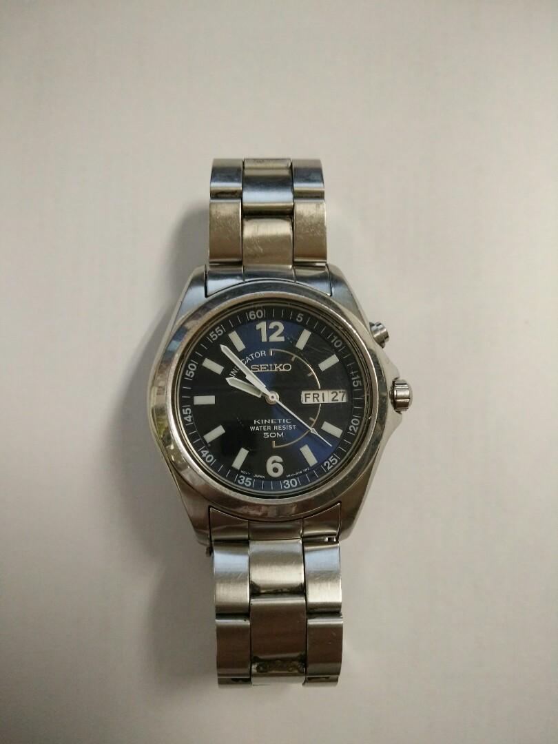 Vintage Seiko Kinetic Watch (Stainless Steel), Luxury, Watches on Carousell