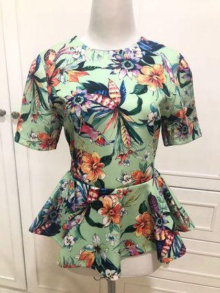 Blouse flower peplum 
