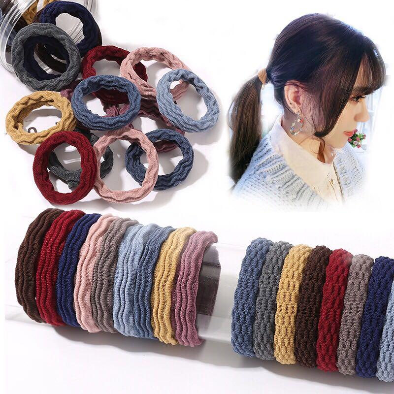 5pcs Ins Popular Girls Elastic Rubber Hair Ties Women S Fashion