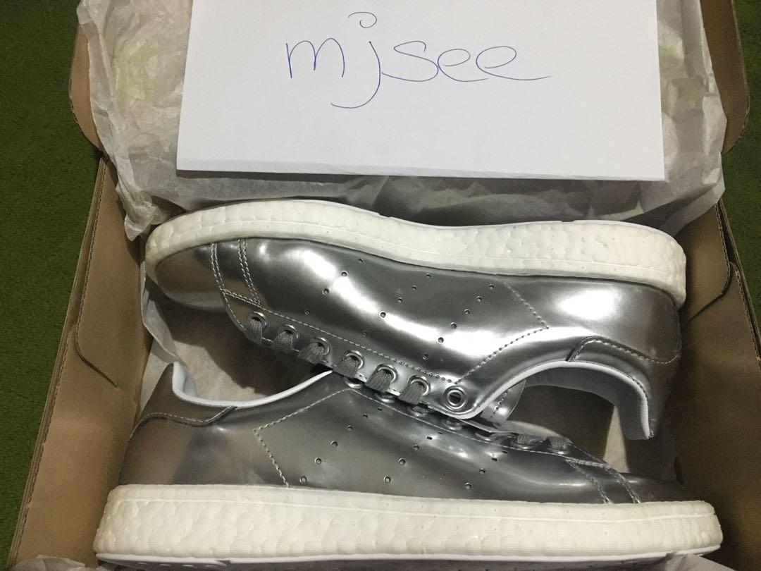 Adidas Stan Smith Boost BB0108 Silver Authentic for Women (Category: Sneakers) located in Quezon City. Submitted by mjsee21 (Listing ID 253925703, Image 2). Description: Adidas Stan Smith Boost BB0108 Silver Size 7 US W Authentic BNIB.