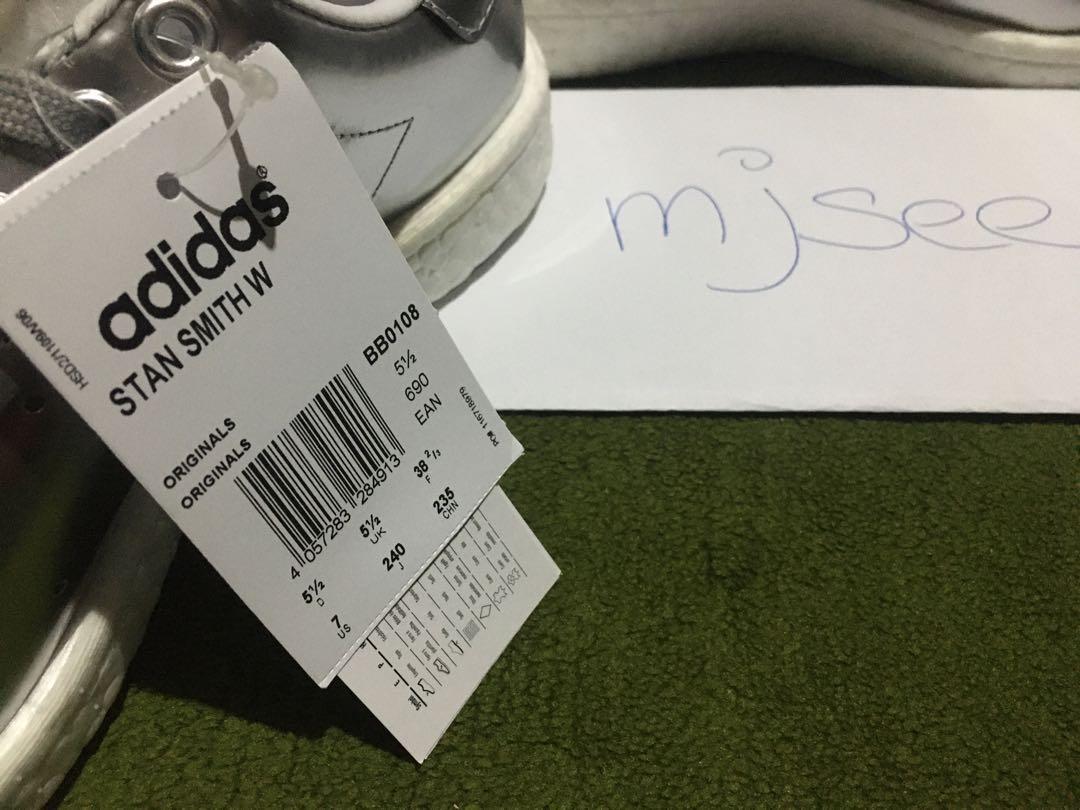 Adidas Stan Smith Boost BB0108 Silver Authentic for Women (Category: Sneakers) located in Quezon City. Submitted by mjsee21 (Listing ID 253925703, Image 3). Description: Adidas Stan Smith Boost BB0108 Silver Size 7 US W Authentic BNIB.