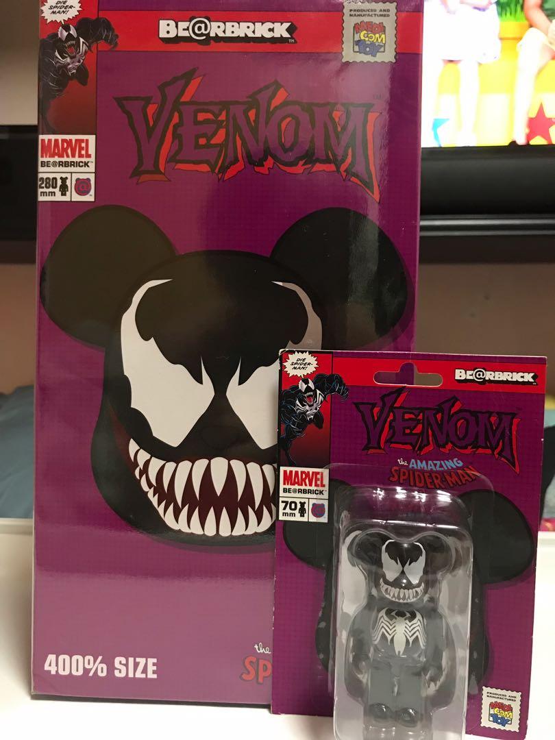 Bearbrick venom 猛毒黑蜘蛛400%+100% 已絕版, 興趣及遊戲, 玩具& 遊戲