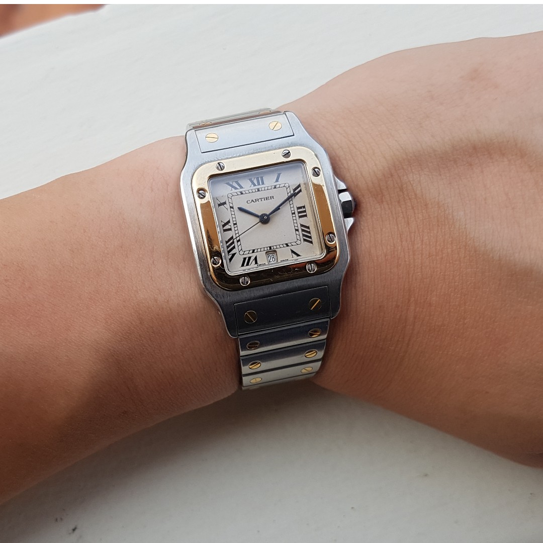 cartier santos galbee steel and gold