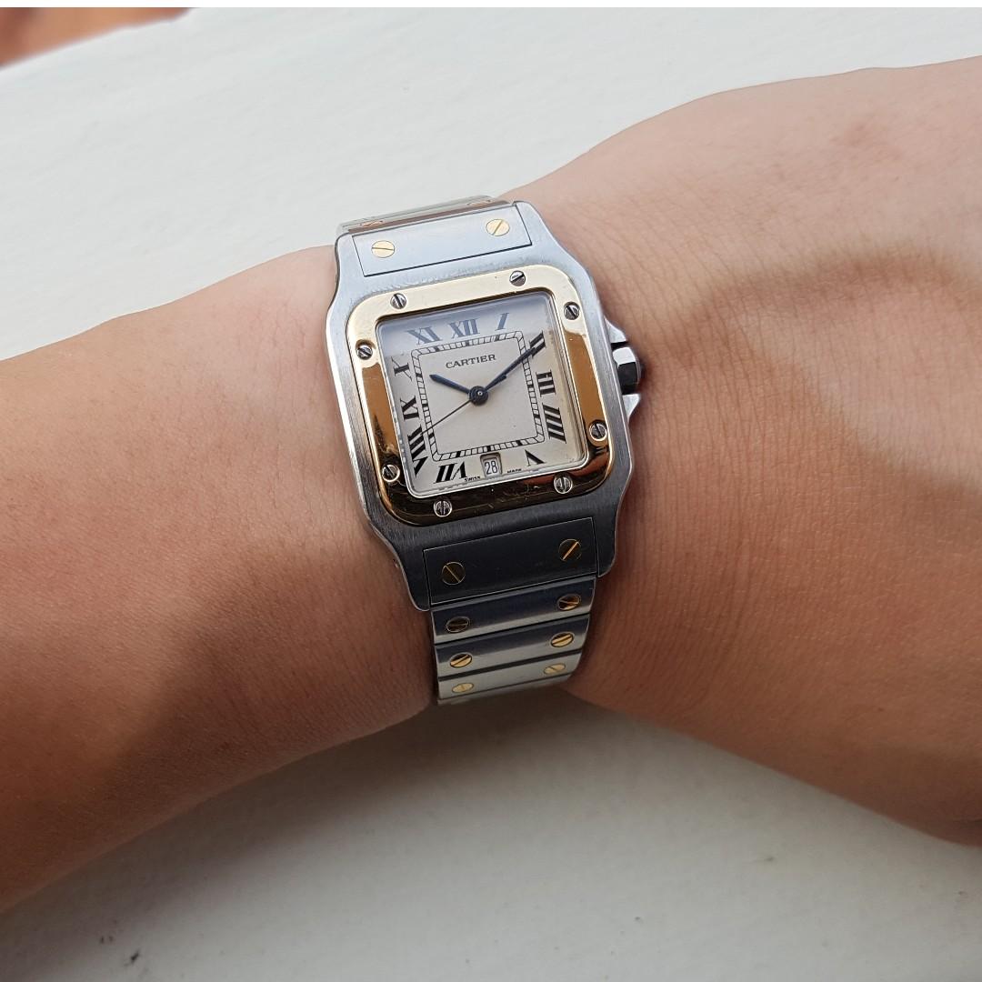 Cartier Santos Galbee Gold Stainless Steel