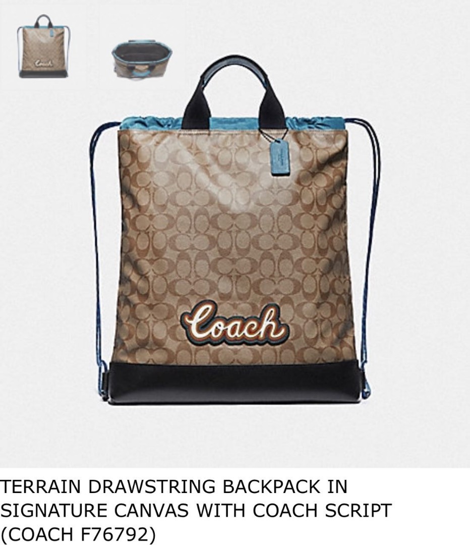 Coach drawstring backpack Men s Fashion Bags Backpacks on Carousell