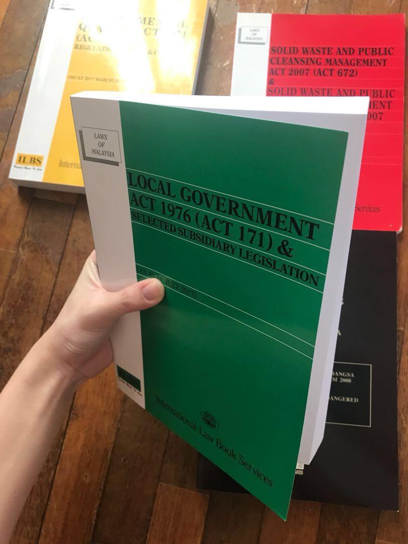 Environmental Law Statutes Environmental Quality Act Local Government Act Solid Waste And Public Cleansing Management Act International Trade In Endangered Species Act Textbooks On Carousell