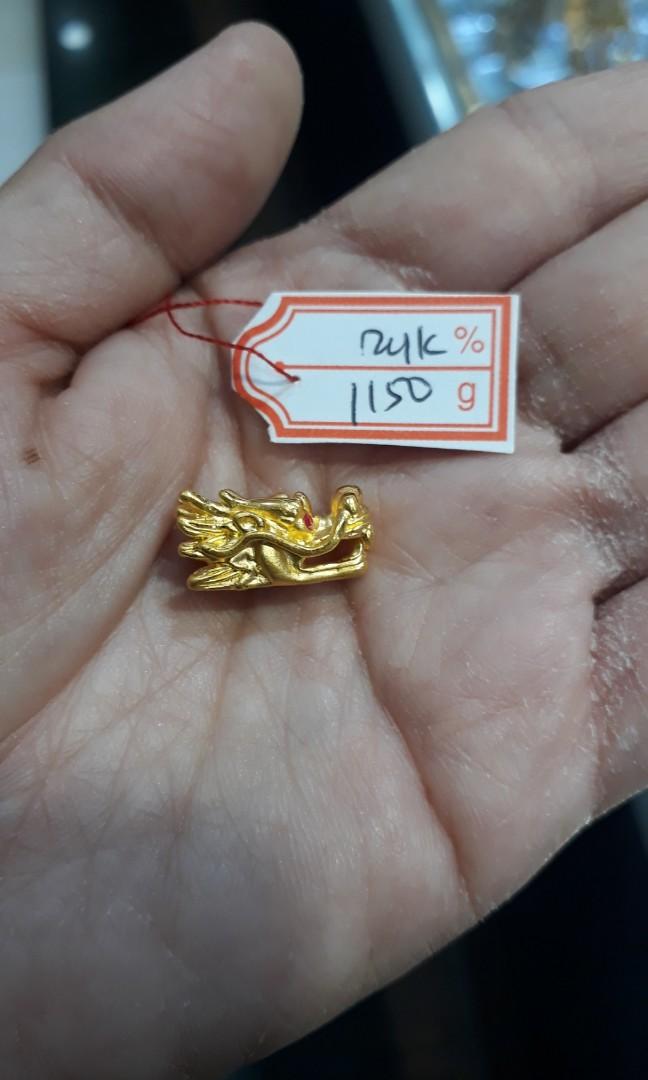 Gelang Emas 24k Kepala Naga Mata Merah Barang Mewah Aksesoris Di Carousell