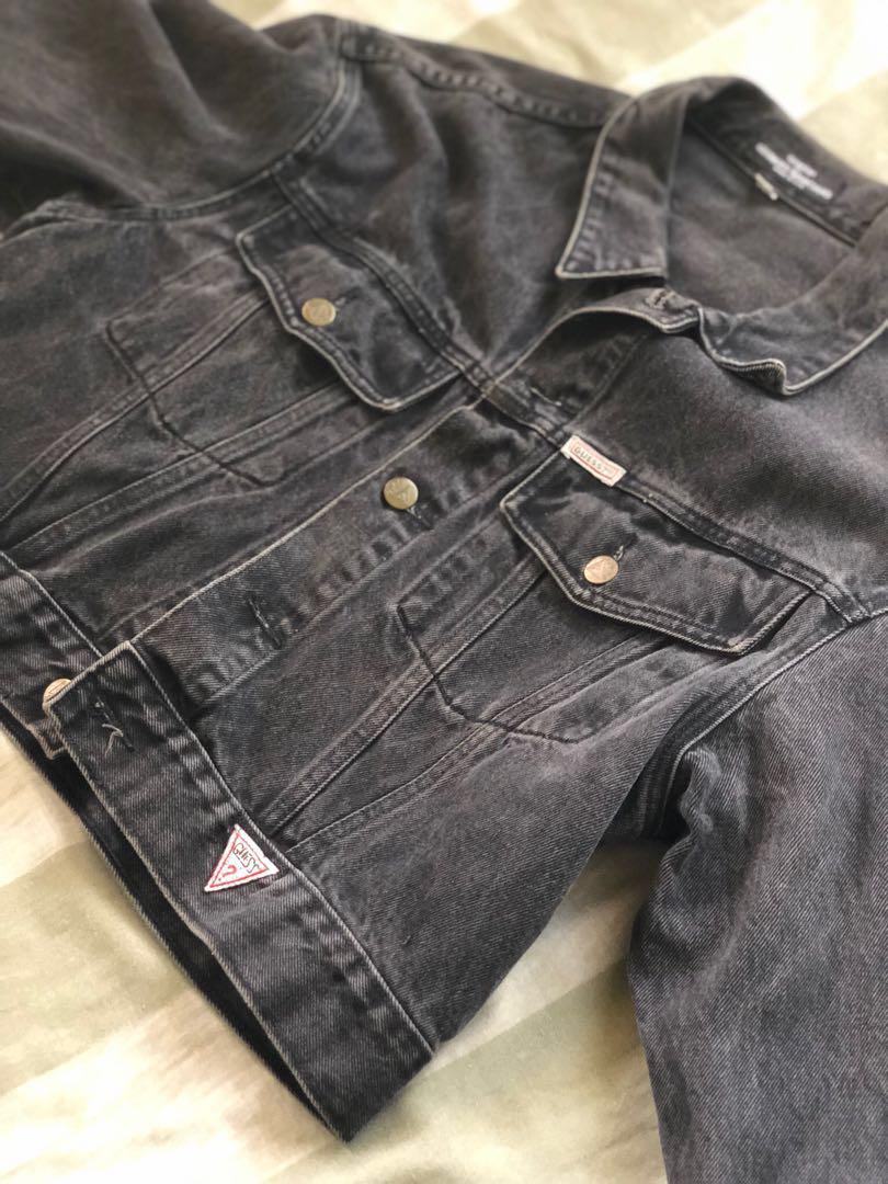 black guess denim jacket