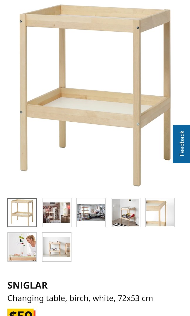Ikea changing table + basket, Babies & Kids, Bathing & Changing