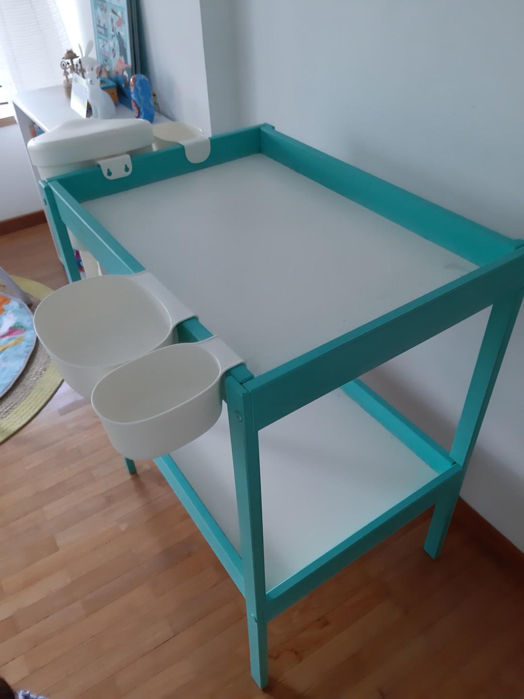 Ikea changing table + basket, Babies & Kids, Bathing & Changing