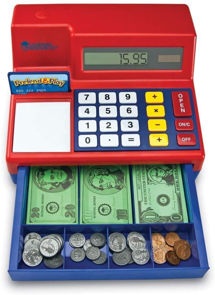 learning resources pretend and play calculator cash register with uk play money