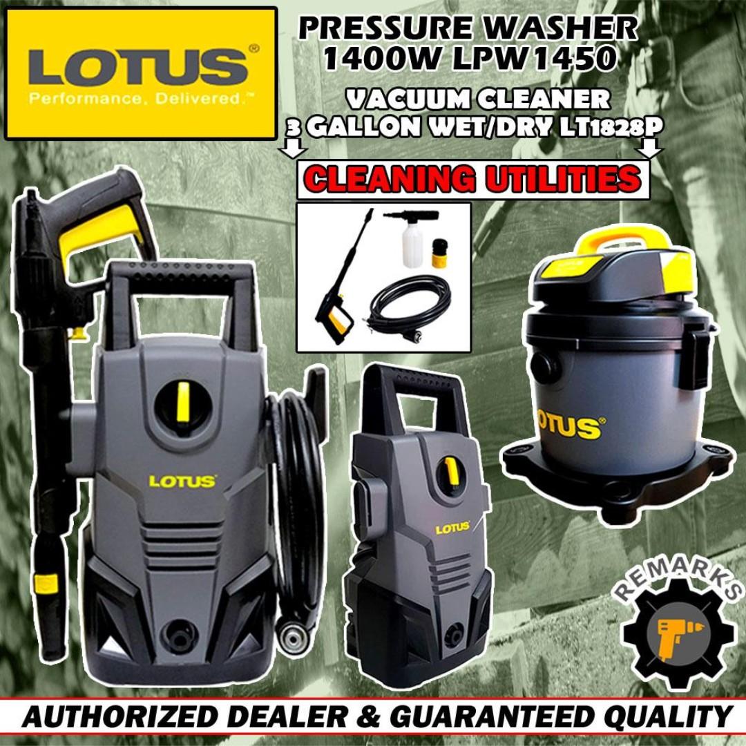 Lotus Cleaning Pack Pressure Washer 1400w Lpw1450 Vacuum