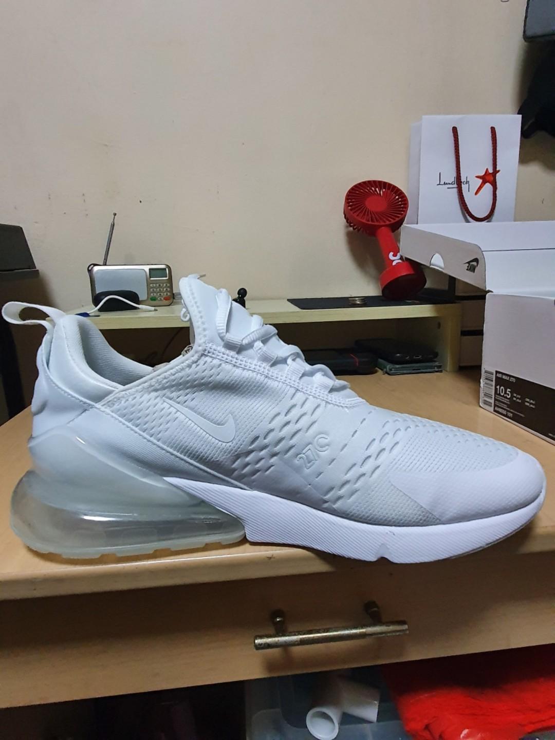 nike-air-max-270-all-white-men-s-fashion-footwear-sneakers-on-carousell