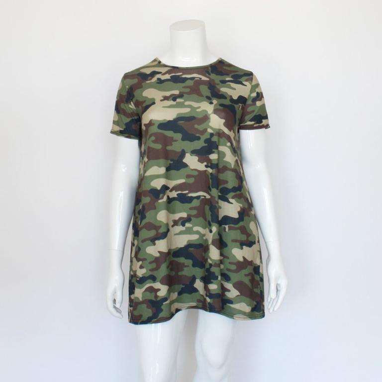 womens camo t shirt dress