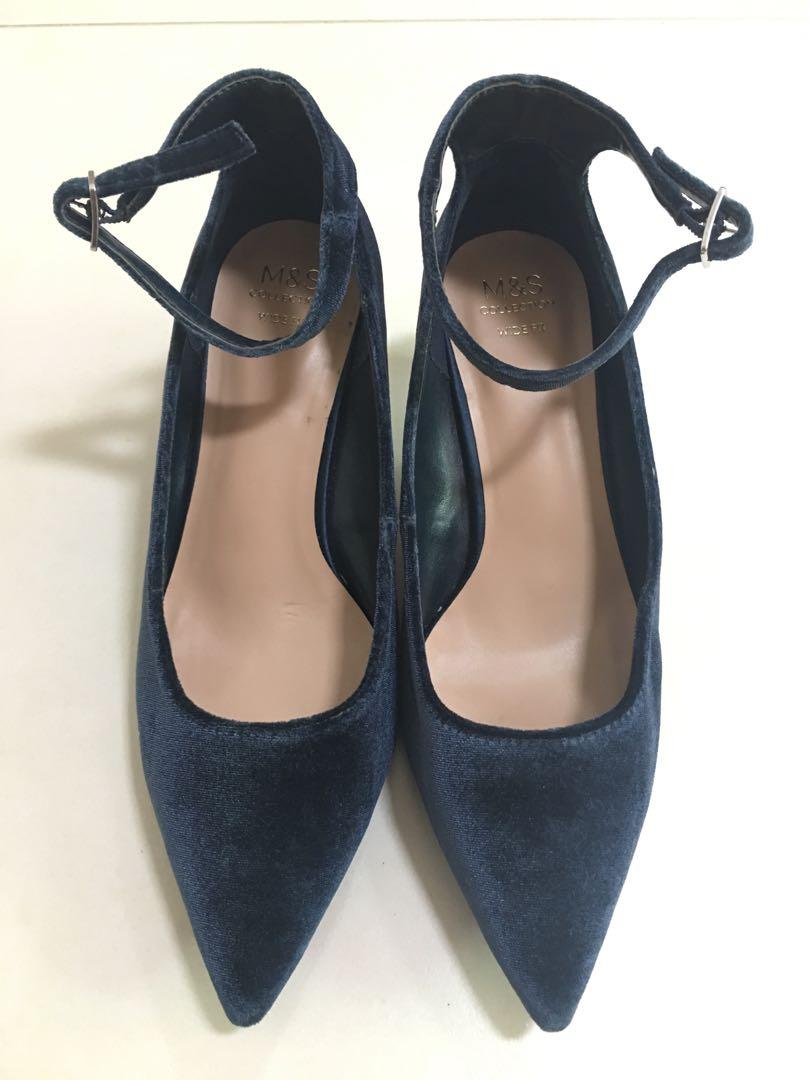 royal blue velvet heels