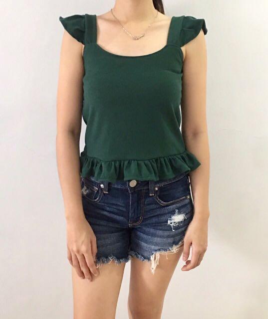 sleeveless top with ruffles