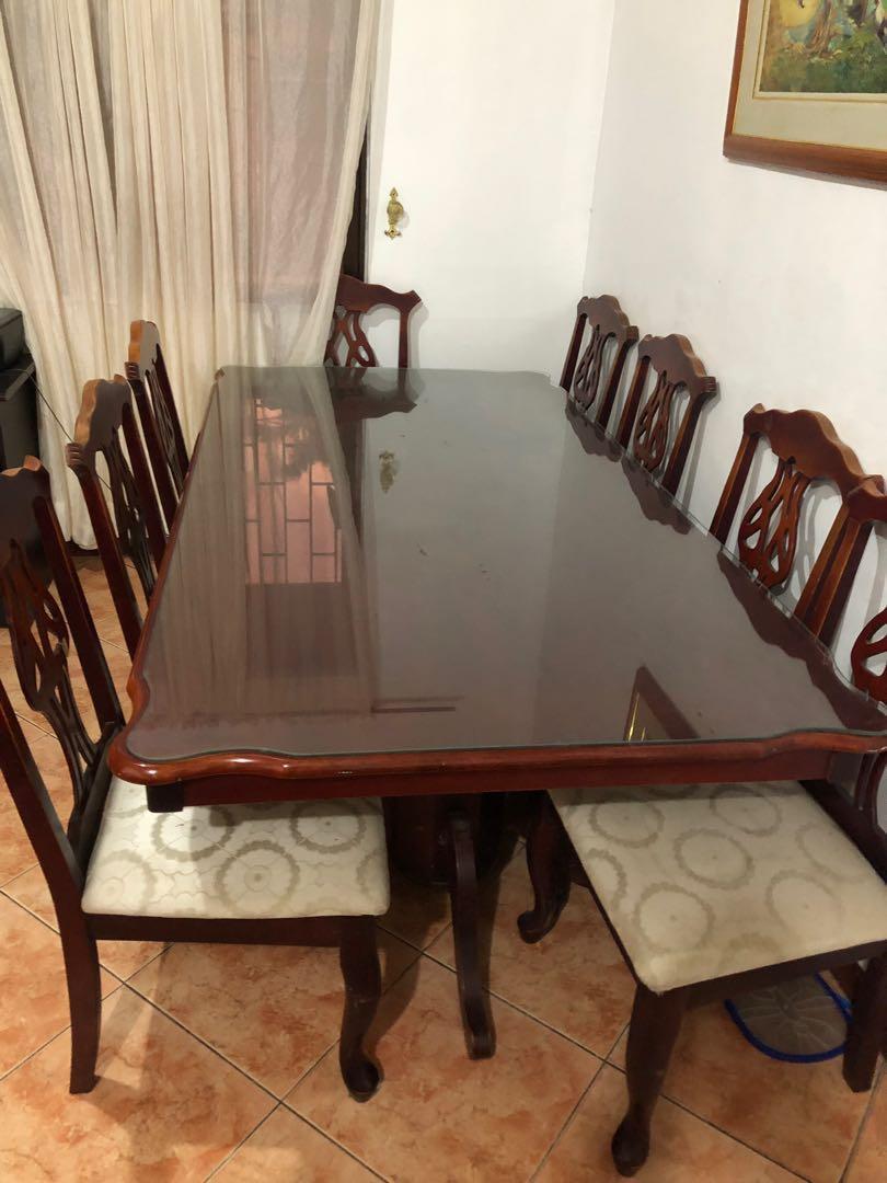Second hand dining table with chairs, Furniture & Home Living