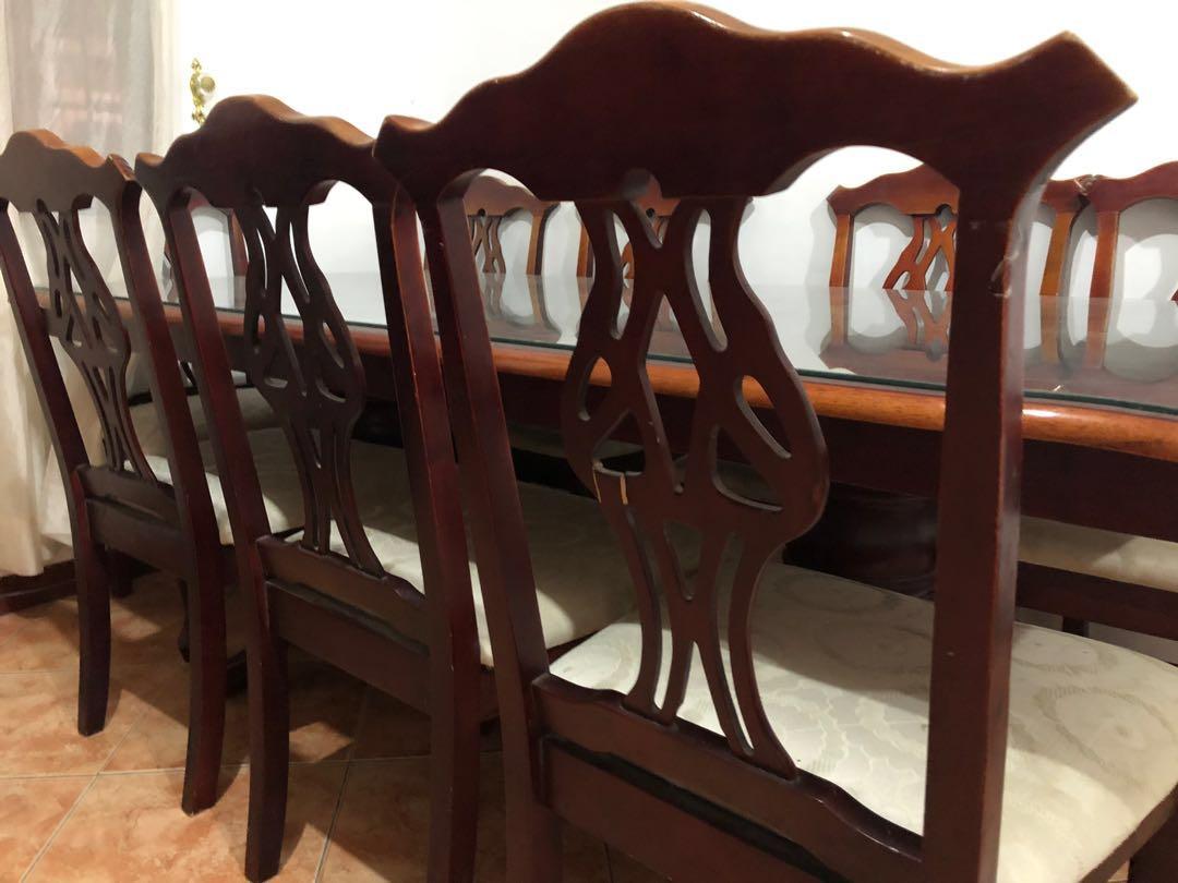 Second hand dining table with chairs, Furniture & Home Living