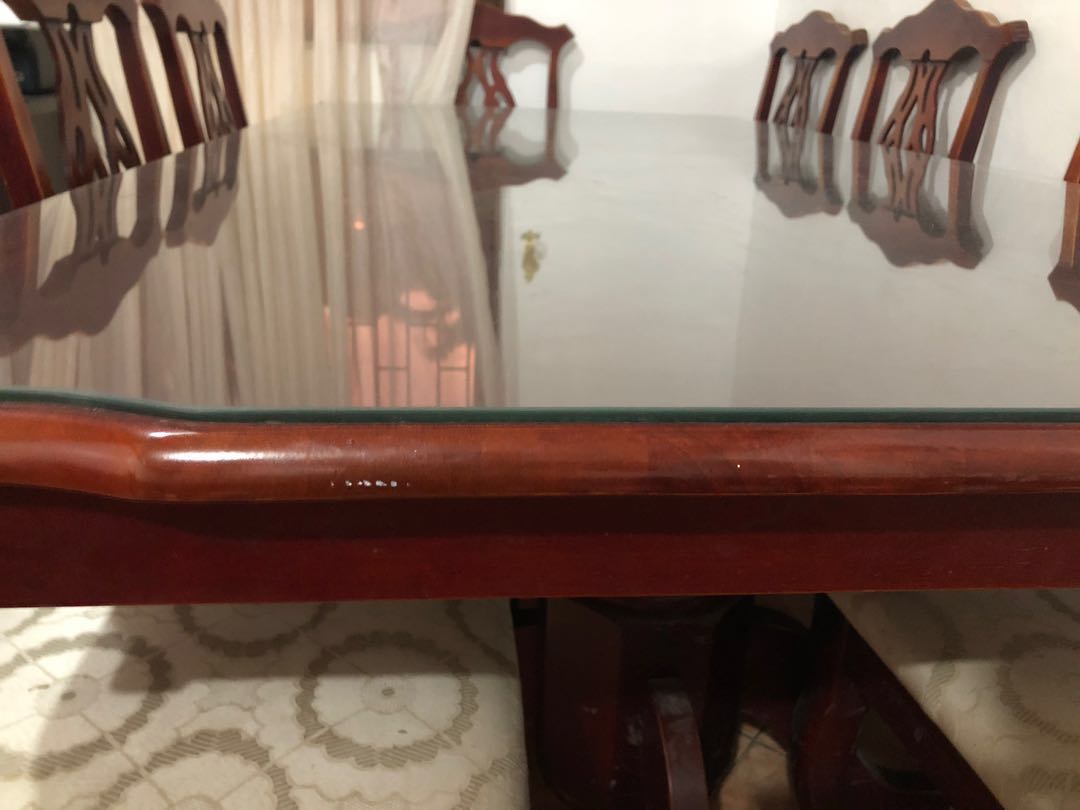 Second hand dining table with chairs, Furniture & Home Living, Furniture, Tables & Sets on Carousell