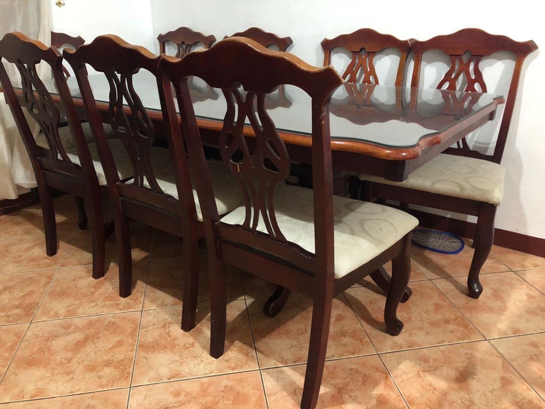 Second hand dining table with chairs, Furniture & Home Living