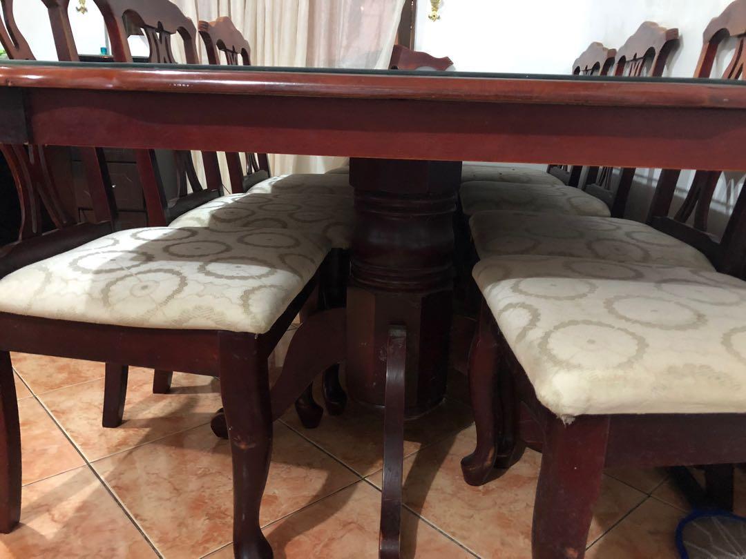 Second hand dining table with chairs, Furniture & Home Living