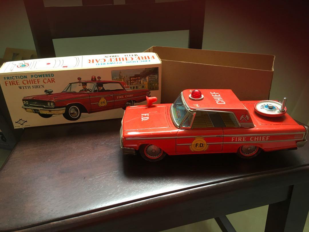 Tin Police Friction Car Made in Japan RARE VINTAGE 