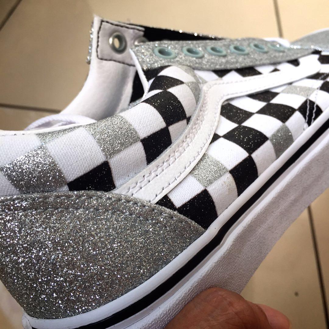 vans glitter checkerboard