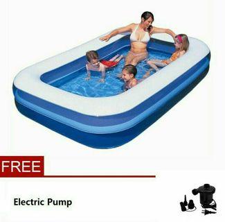 2.01M Inflatable Swimming Pool 2 Layers + Electric Pump