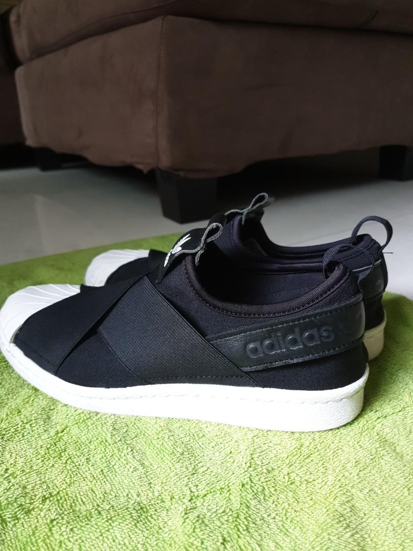 Adidas Original Superstar Slip On Running Shoes black color for ladies