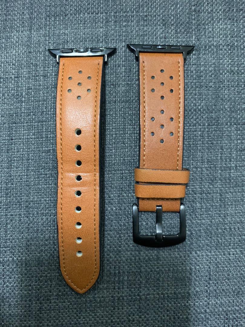Apple Watch Series 4 5 Faux Leather Strap Men S Fashion Watches On Carousell