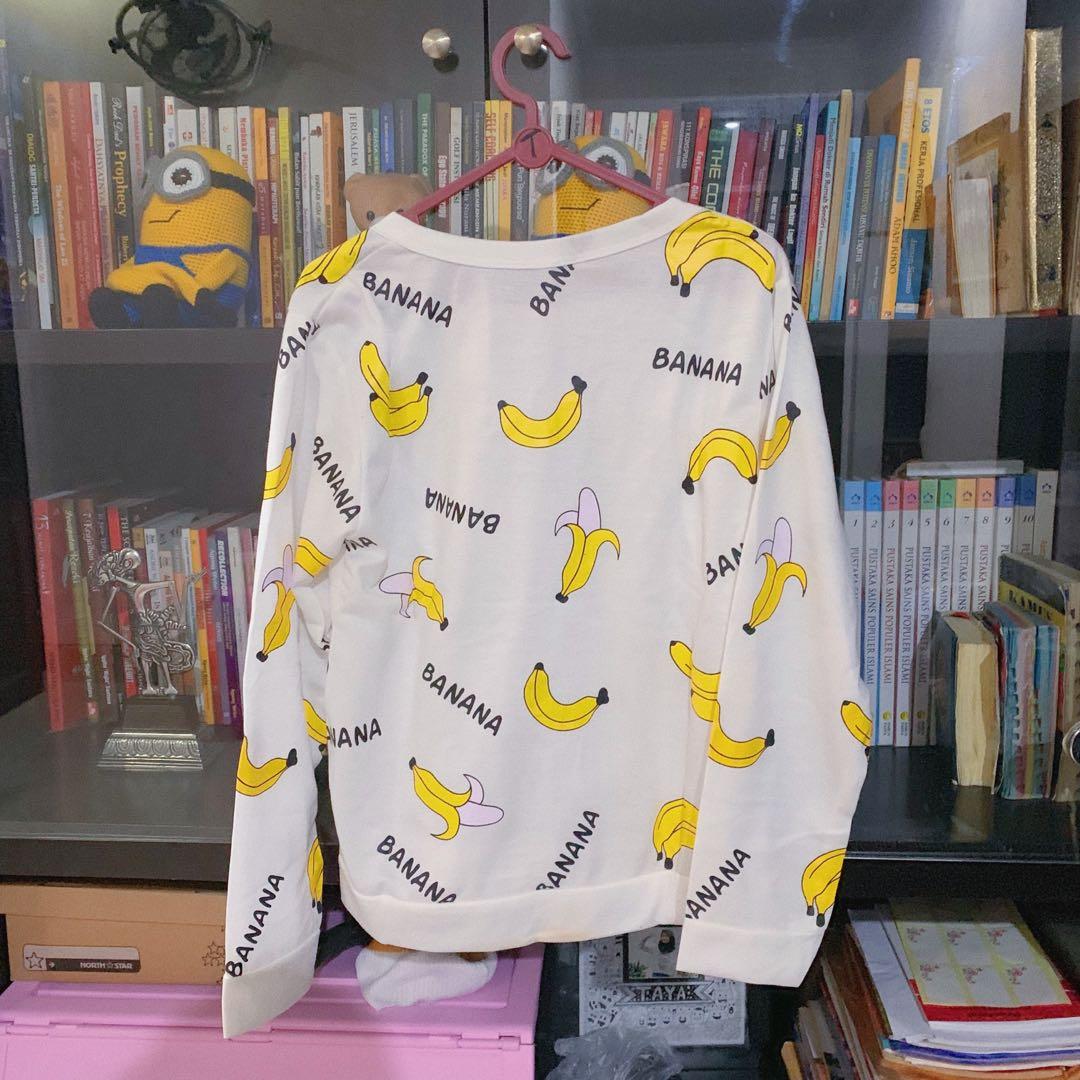 BARU Sweater Banana Putih Pisang Hoodie Hnm H M