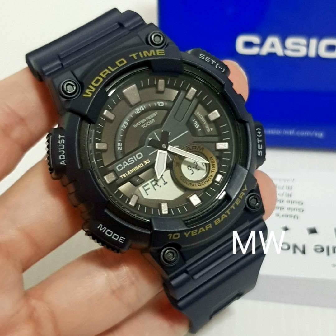 CASIO STANDARD DIGITAL World Time AEQ 110W 2A Digital Men s watch